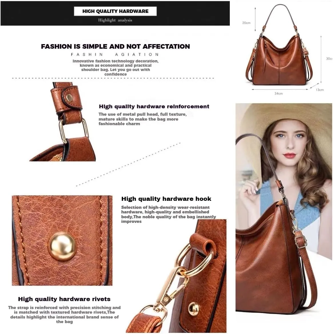 NEW Large Capacity Womens Handbag Luxury Composite Shopping Bags Shoulder Carrying Handbag Clutch Totes Purses