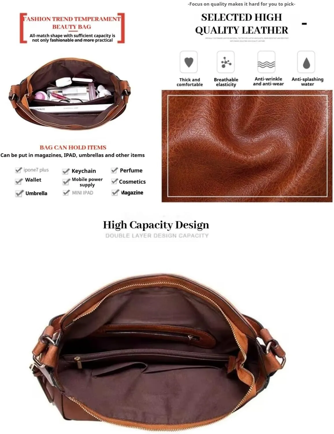 NEW Large Capacity Womens Handbag Luxury Composite Shopping Bags Shoulder Carrying Handbag Clutch Totes Purses