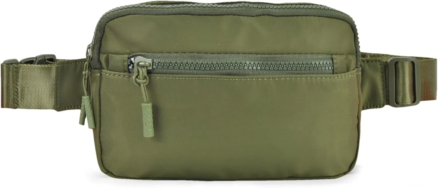 NGIL Crossbody Belt bag for Woman, Crossbody Pack, Small Belt Pack for Women, Workout, Traveling, Running Hip Bag, Hiking Waist Bag with Adjustable Strap (Green)