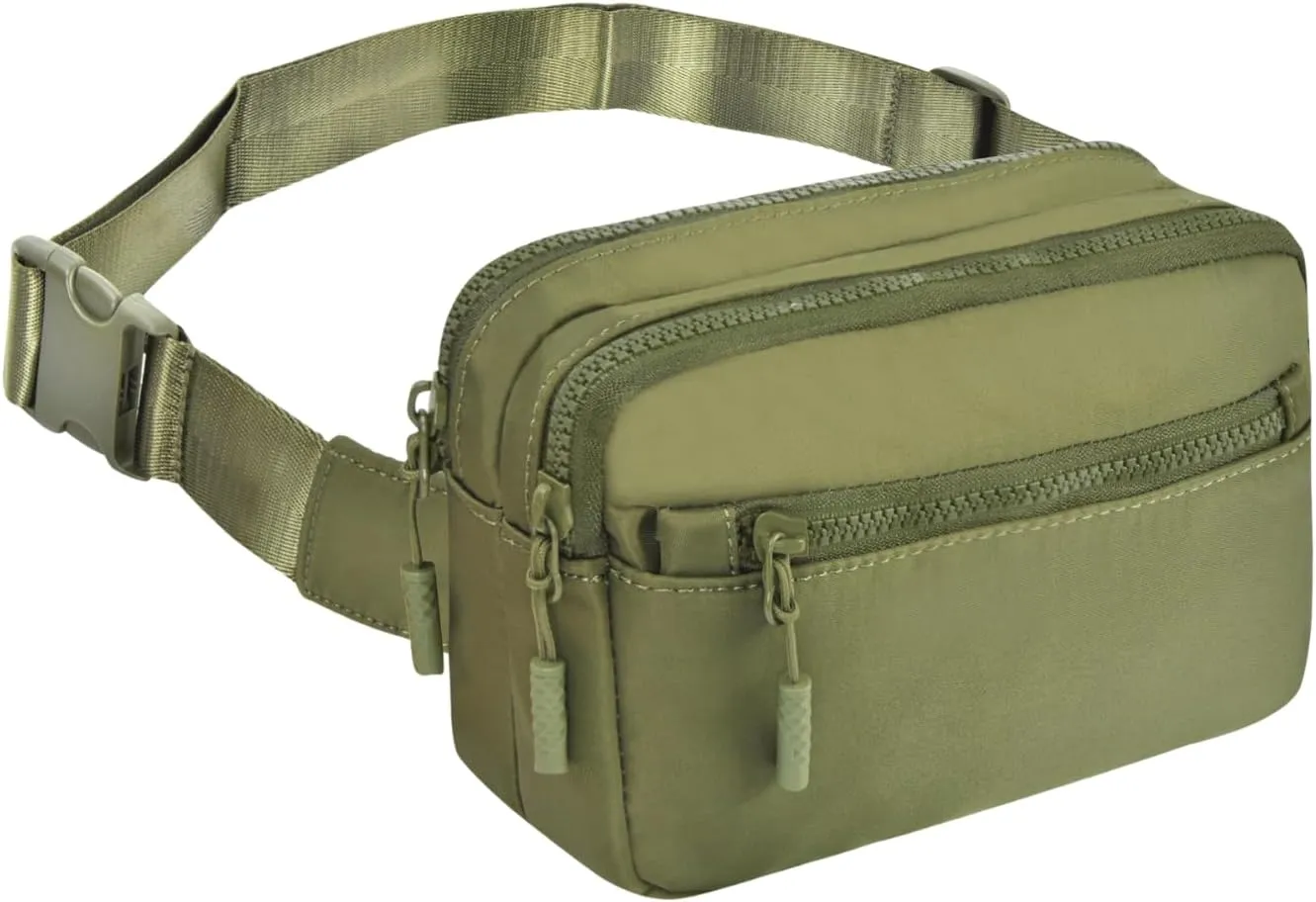 NGIL Crossbody Belt bag for Woman, Crossbody Pack, Small Belt Pack for Women, Workout, Traveling, Running Hip Bag, Hiking Waist Bag with Adjustable Strap (Green)
