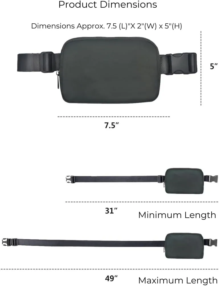 NGIL Mini Belt Bag for Women Crossbody Pack Workout Traveling Running Hiking Waist Bag with Adjustable Strap(Gray)