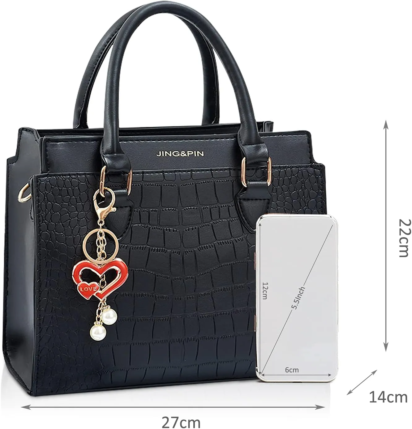 NICOLE & DORIS Women Handbag Designer Shoulder Bag Tote Bags Crocodile Pattern Crossbody Bag PU Leather Top Handle Bags
