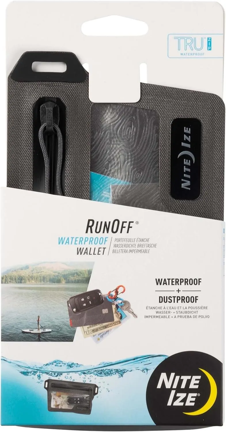 Nite Ize Runoff Waterproof Wallet - Dry Pouch for Tough Trusted Protection - Waterproof Wallet for Beach Trips & Outdoor Activities - Tested Dustproof and Waterproof to IP67
