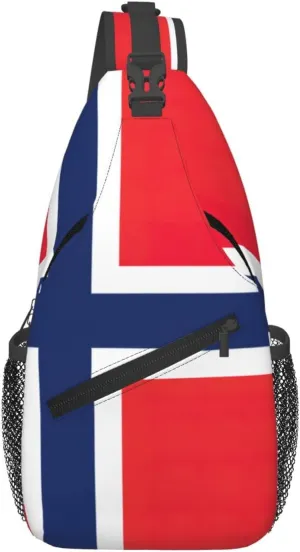 Norwegian Flag Print Lightweight Sling Small Shoulder Bag - Chic Cross Chest Bag With Adjustable Strap