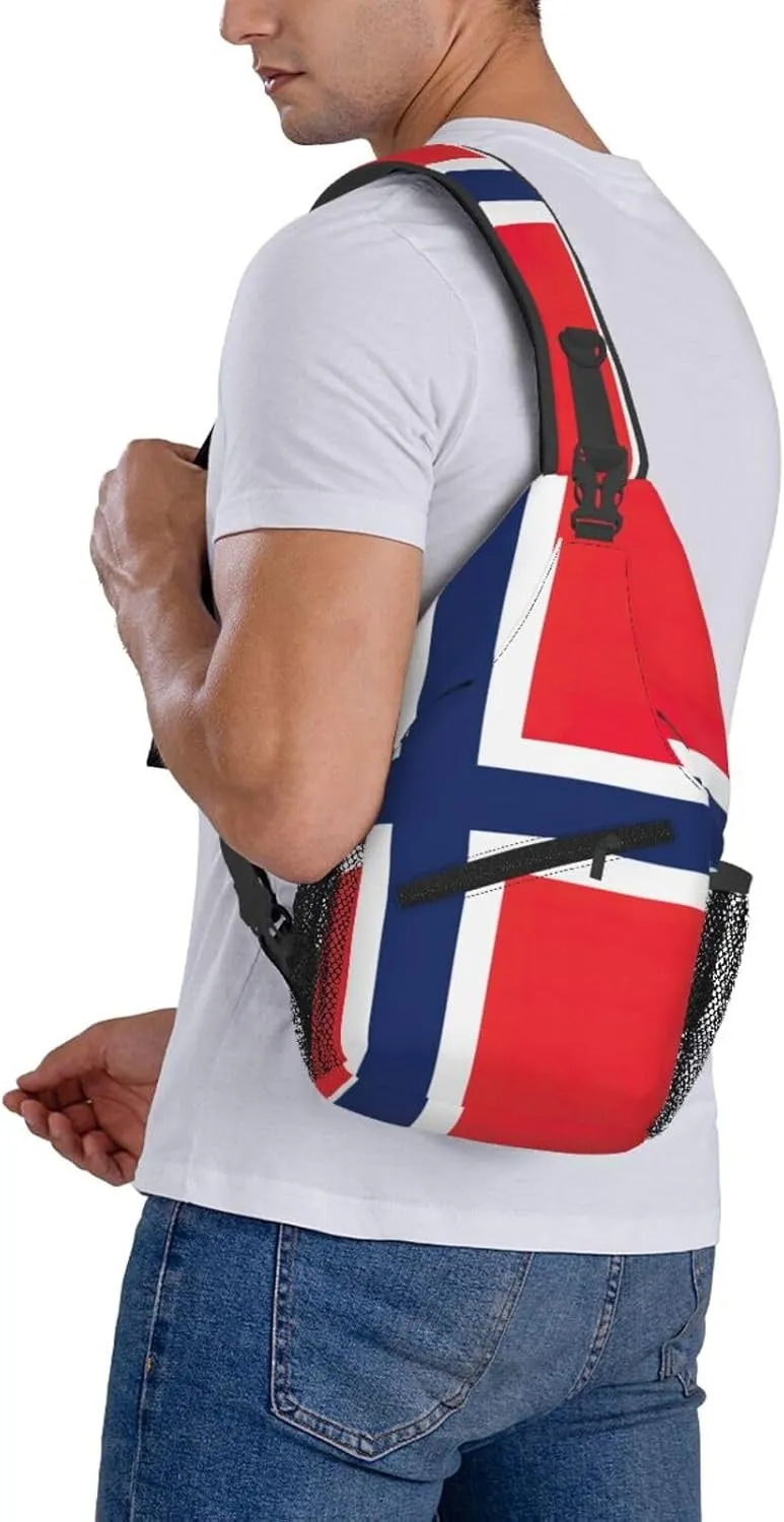 Norwegian Flag Print Lightweight Sling Small Shoulder Bag - Chic Cross Chest Bag With Adjustable Strap
