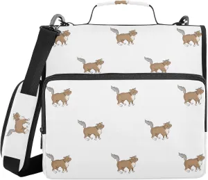 Norwegian Forest Cat Zipper Binder with Shoulder Strap Trapper Keeper 3 Ring Binder Organizer Large Capacity Multiple Compartments for School Office