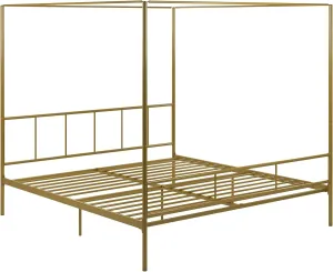 Novogratz Marion Canopy Bed, King, Gold