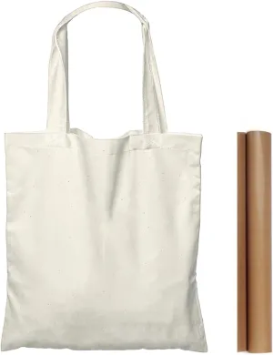 NPBAG 15 Pack 8.2'' X 10'' Mini Natural Cotton Tote Bags, Small Lightweight Blank Bulk Cloth Bags with 1pc of PTFE Teflon Sheet - Perfect for Parties Holidays