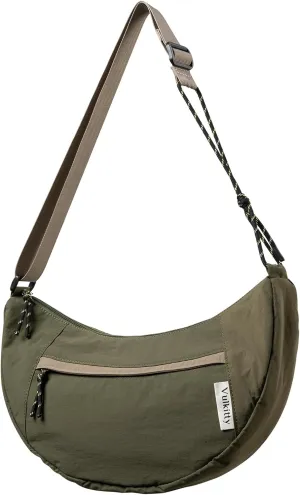 Nylon Crescent Bag Crossbody, Casual Sling Bag Half Moon Hobo Purse For Women Men