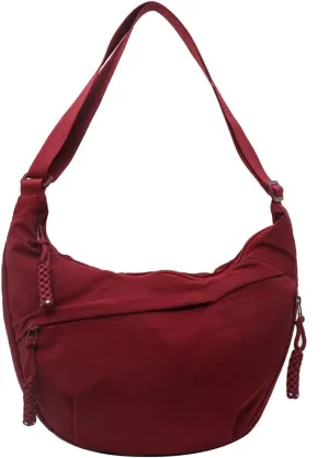 Nylon Crossbody Bags for Women Men, Multi-Pockets Crescent Crossbody Bag Dumpling Lightweight Travel Sling Bag
