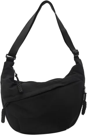 Nylon Crossbody Bags for Women Men, Multi-Pockets Crescent Crossbody Bag Dumpling Lightweight Travel Sling Bag