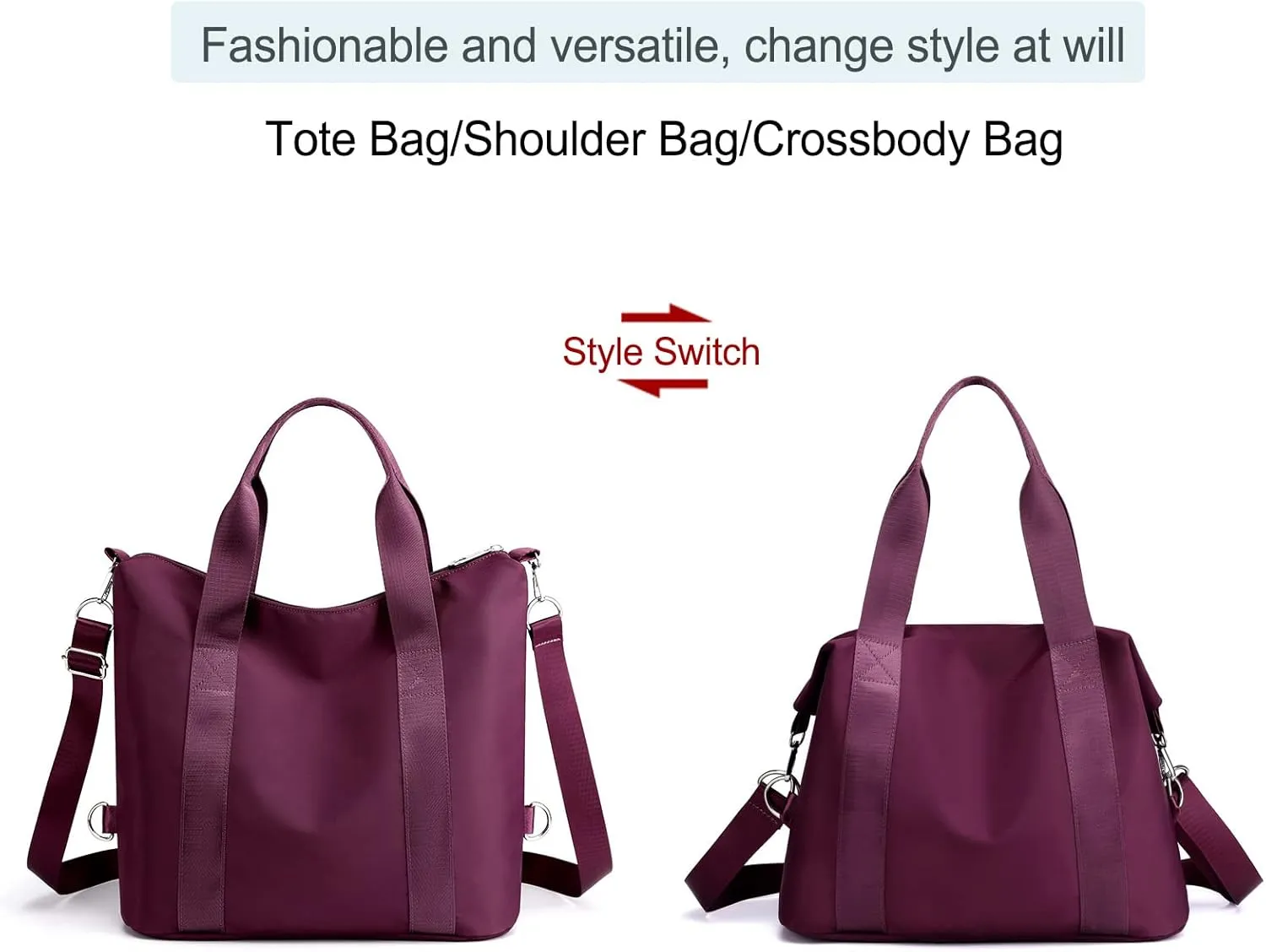 Nylon Crossbody Bags for Women Shoulder Tote Bag Waterproof Messenger Bag Satchel Women's Handbags Purses