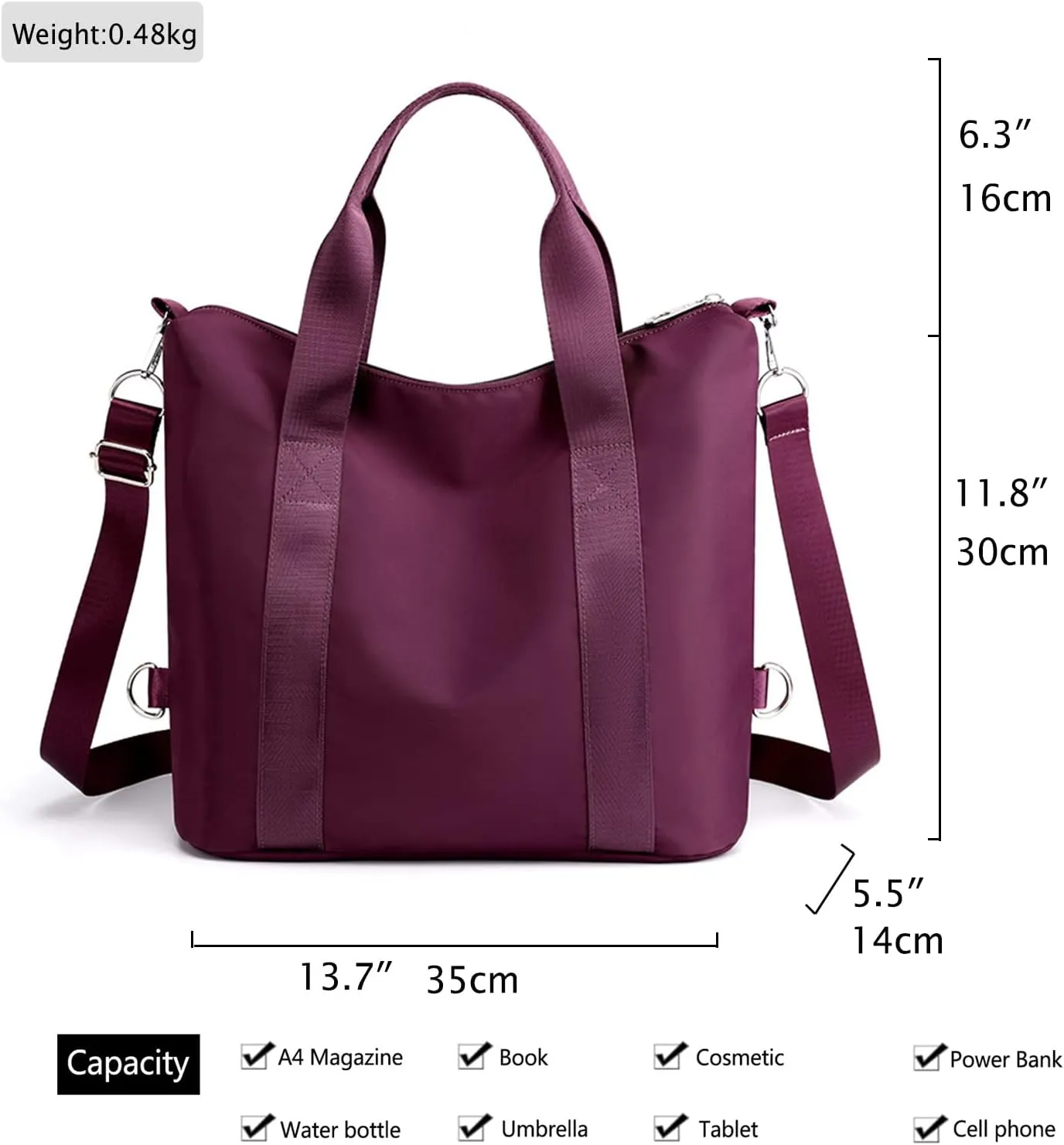 Nylon Crossbody Bags for Women Shoulder Tote Bag Waterproof Messenger Bag Satchel Women's Handbags Purses