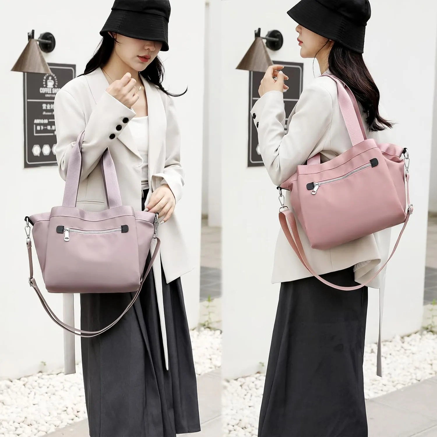 Nylon Crossbody Bags for Women Tote Bag with Pockets Satchel Purse Handbags Shoulder Bags Travel Messenger Bag