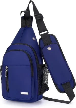 O-TBOST Waterproof Sling Bag Crossbody Backpack Unisex Chest Bags for Women Men Hiking Daypack Casual Lightweight Fanny Pack (blue)