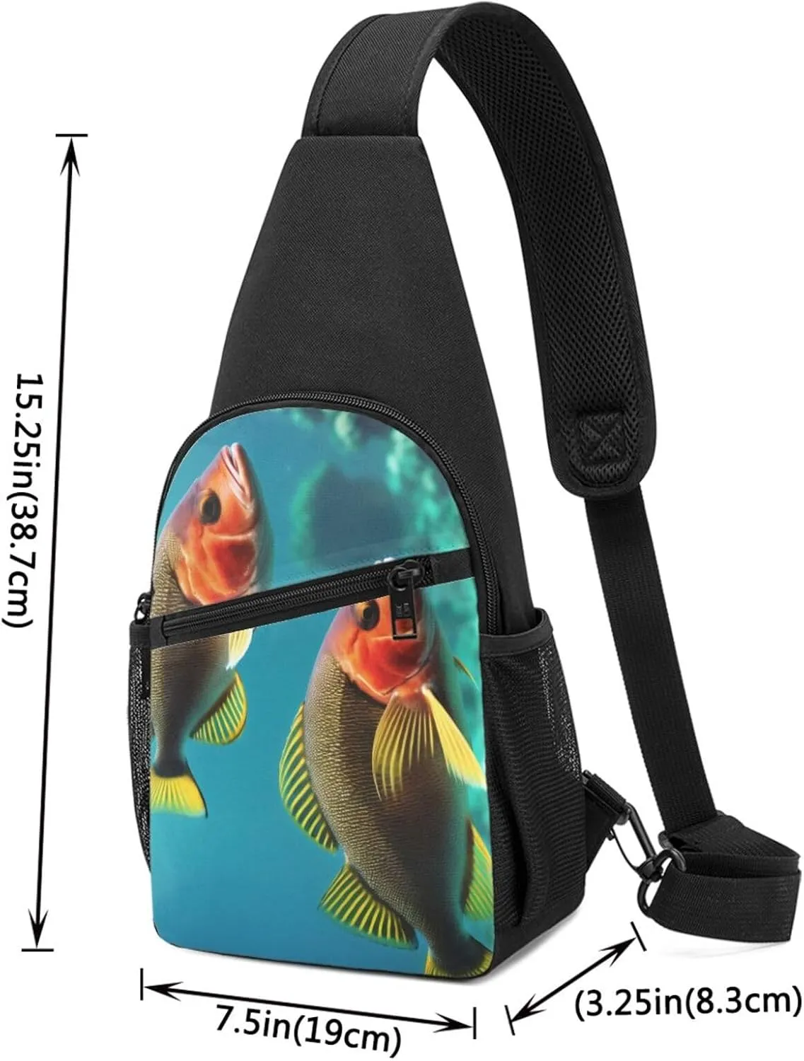 Ocean Fish Sling Bags For Man And Women Crossbody Chest Bag Shoulder Bag For Casual Sport Daypack