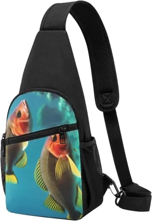 Ocean Fish Sling Bags For Man And Women Crossbody Chest Bag Shoulder Bag For Casual Sport Daypack
