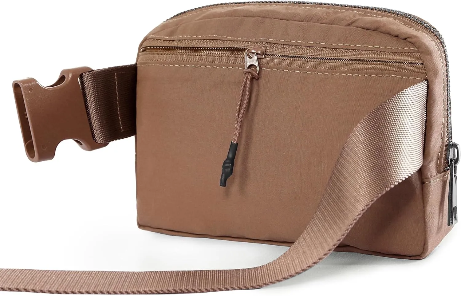 ODODOS Unisex Mini Belt Bag with Adjustable Strap Small Fanny Pack for Workout Running Traveling Hiking, Brown