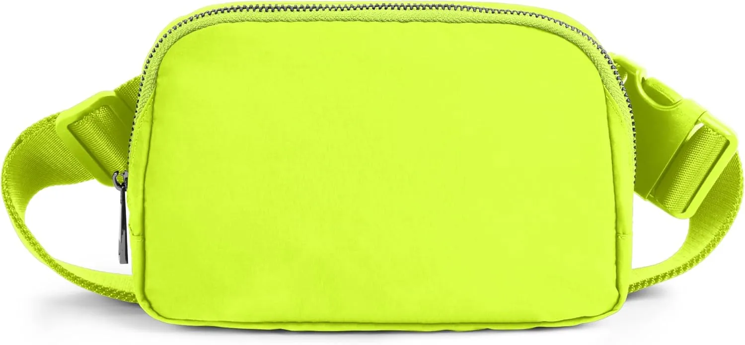 ODODOS Unisex Mini Belt Bag with Adjustable Strap Small Fanny Pack for Workout Running Traveling Hiking, Neon