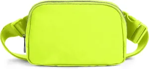 ODODOS Unisex Mini Belt Bag with Adjustable Strap Small Fanny Pack for Workout Running Traveling Hiking, Neon