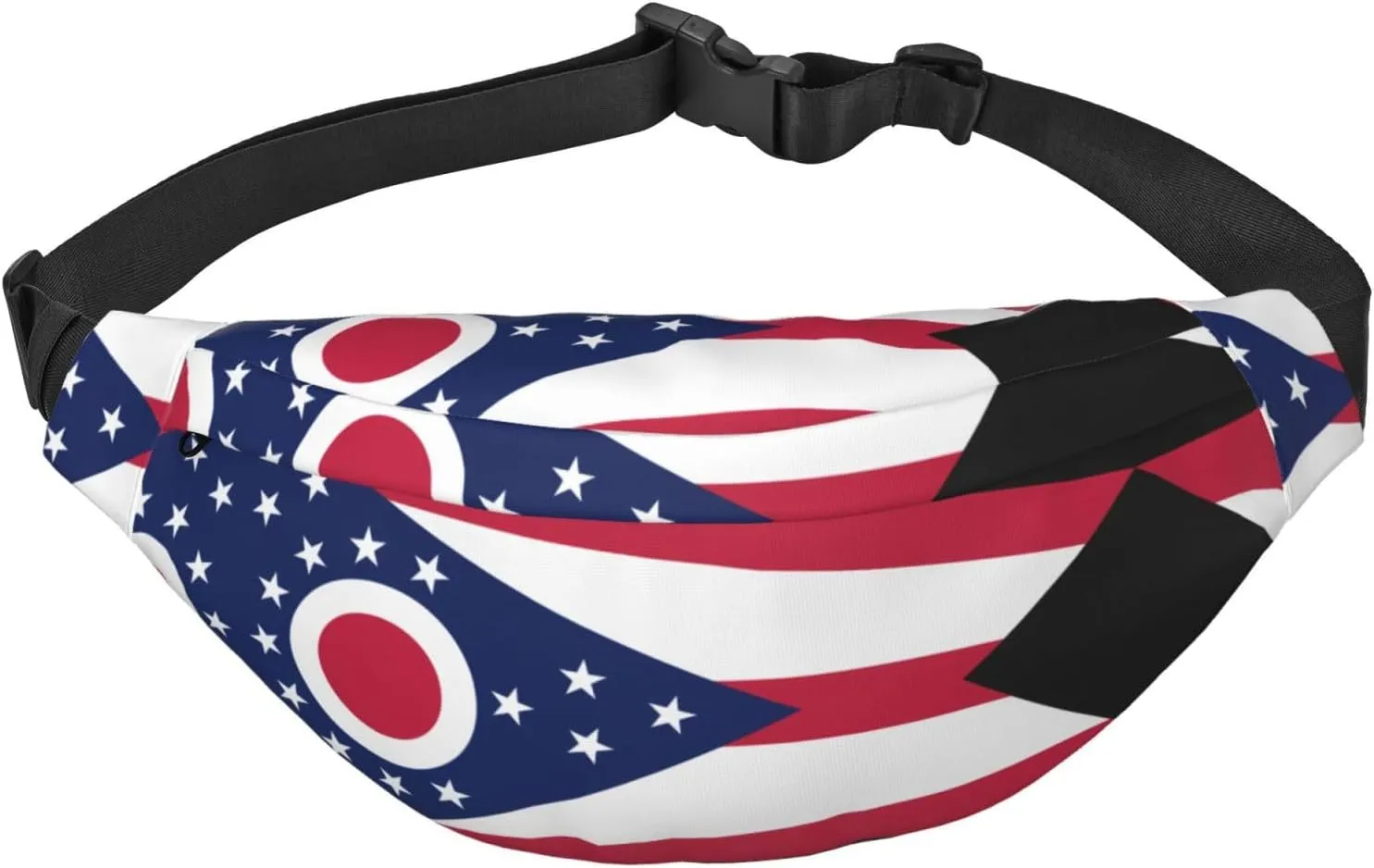 Ohio State Flag Large crossbody bag for travel and running, made of polyester, waterproof and soft fabric