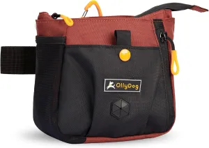 OllyDog Backcountry Day Bag | Hands-Free Dog Training Treat Pouch | Fanny/Hip Pack with Zipper Closure & Built-in Poop Bag Dispenser | Removable Waist Clip (Cider)