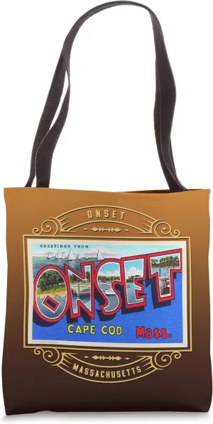 Onset Cape Cod Massachusetts MA Large Letter Postcard Ornate Tote Bag