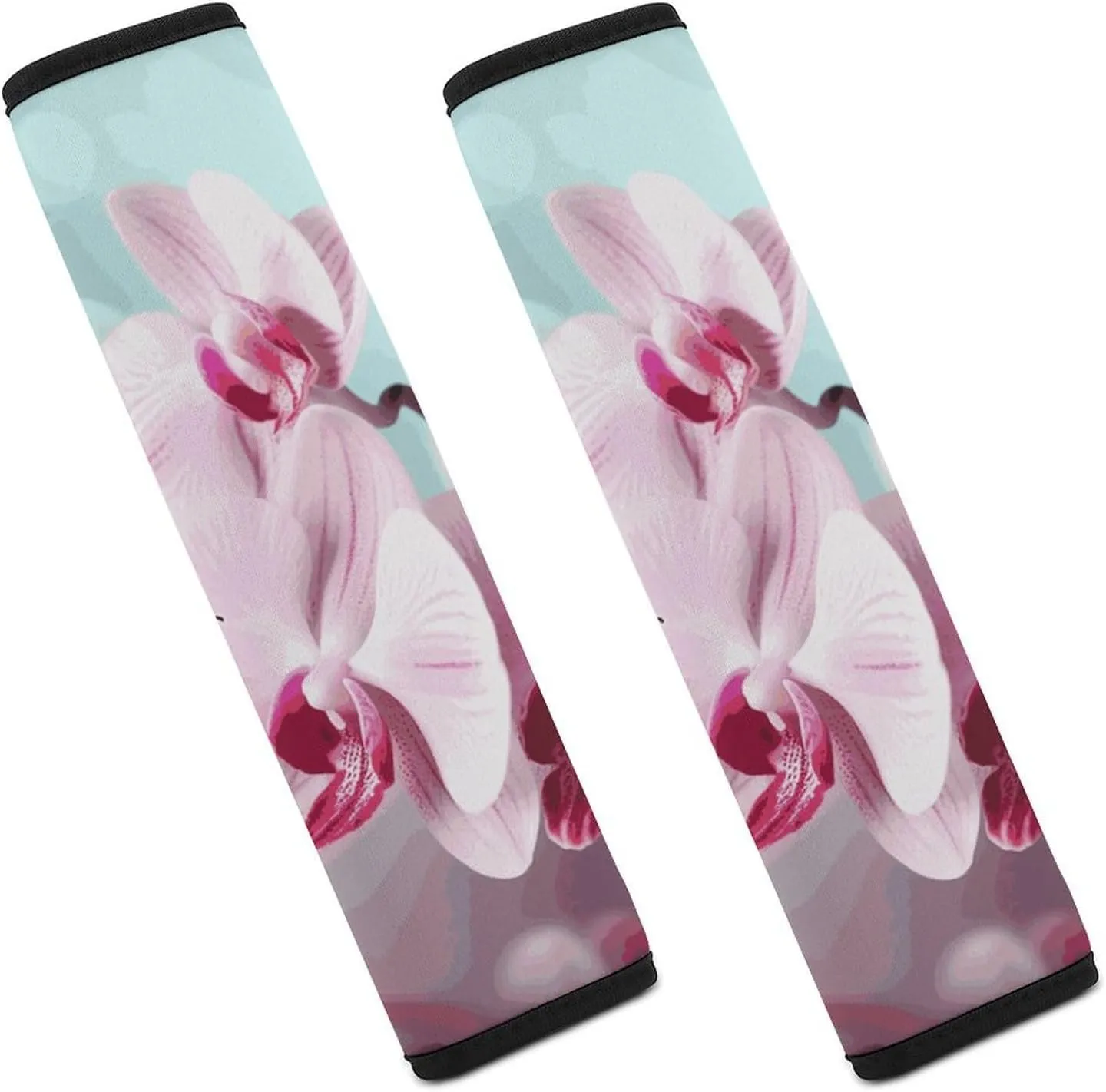 Orchid Flower Butterfly Auto Seat Belt Cover 2PCS Universal Car Seat Belt Shoulder Protector Pad, Protect Your Shoulders and Neck for Car Seat Belt, Shoulder Bag, Backpack