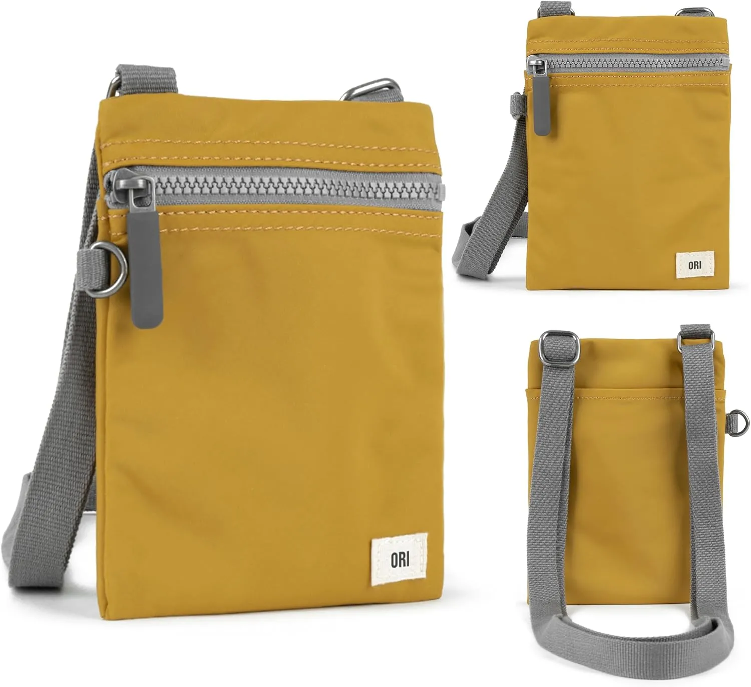 ORI LONDON Small Crossbody Bag - Chunky Zip, Adjustable Strap, & Multi Pockets for Mobile Phones, Cards & More - Chelsea