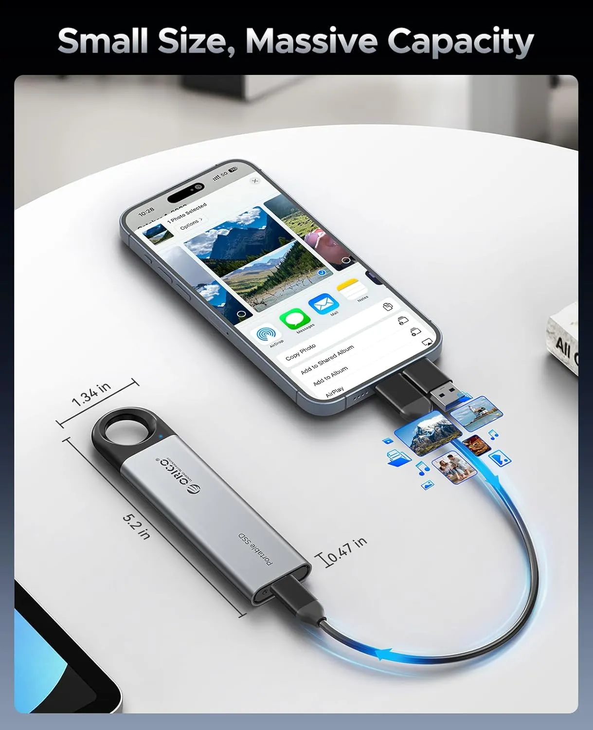ORICO 2TB External SSD - Ultra-Fast 460MB/s Speed - C5