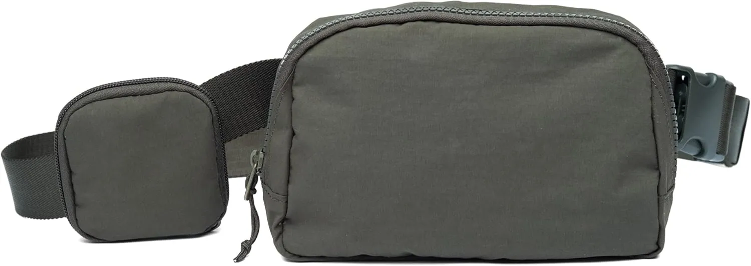 Original Crossbody HydroBeltbag | Fanny Pack with Removable Water Bottle Holder | Adjustable Waist Bag for Carrying Your Purse, Phone, Accessories w/Tumbler Holder (Army Green)