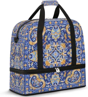 Ornate Royal Flourish Travel Duffel Bag, Travel Essentials, Gym Bag for Women, Weekender Overnight Bag With Shoes Compartment, Carry On Bags for Airplanes