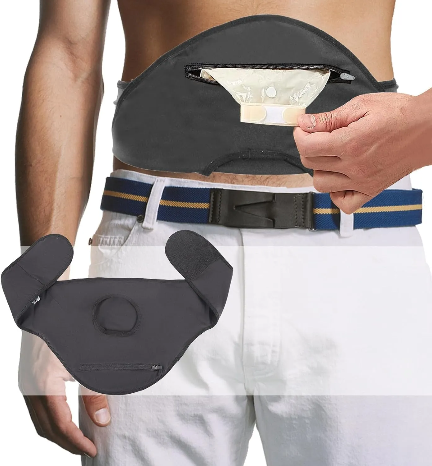 Ostomy Belt | Stealth Belt Ostomy Bag Cover | Ostomy Wrap for Sport & Swiming | Ostomy Support Belts for Men & Women | Colostomy Bag Cover Belt | Inner Pocket to Hold Ostomy Pouch | Ostomy Supplies -M