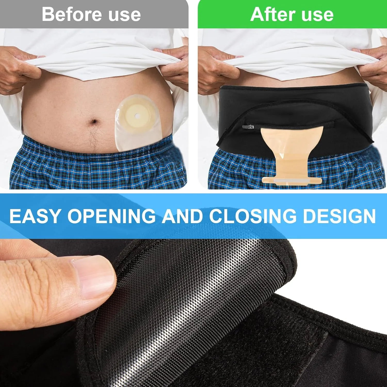 Ostomy Belt | Stealth Belt Ostomy Bag Cover | Ostomy Wrap for Sport & Swiming | Ostomy Support Belts for Men & Women | Colostomy Bag Cover Belt | Inner Pocket to Hold Ostomy Pouch | Ostomy Supplies -M