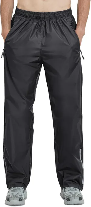 OURCAN Men's Rain Pants Waterproof Windproof Pants Breathable Lightweight Suitable for Rainy Outdoors, Hiking, Golf, Fishing