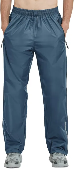 OURCAN Men's Rain Pants Waterproof Windproof Pants Breathable Lightweight Suitable for Rainy Outdoors, Hiking, Golf, Fishing