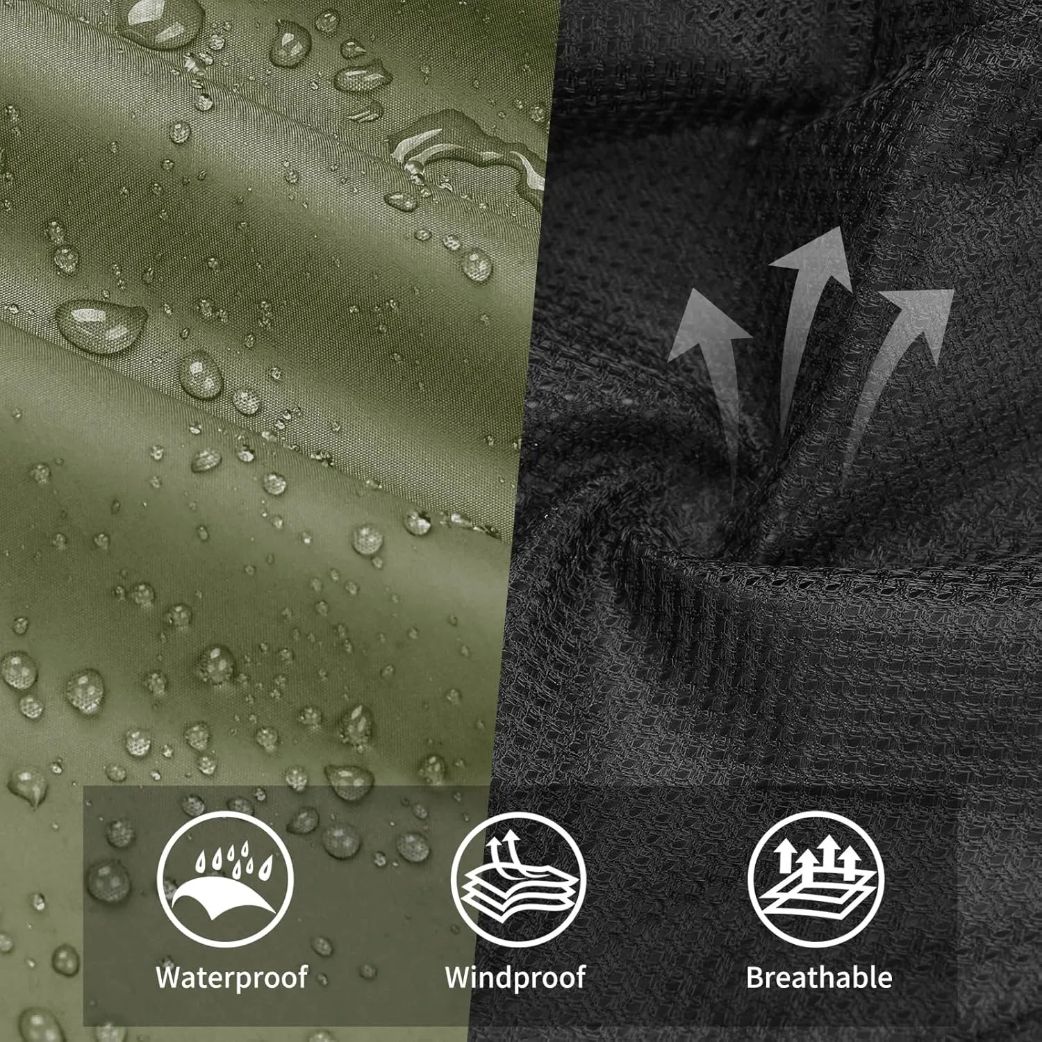 OURCAN Men's Rain Pants Waterproof Windproof Pants Breathable Lightweight Suitable for Rainy Outdoors, Hiking, Golf, Fishing