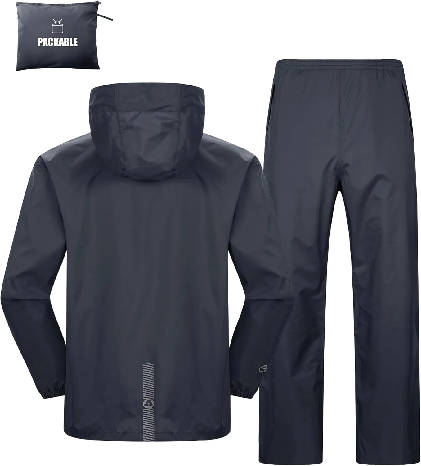 Outdoor Ventures Packable Rain Suit for Men Lightweight Waterproof Breathable Rain Gear for golf Rain Jacket Pants