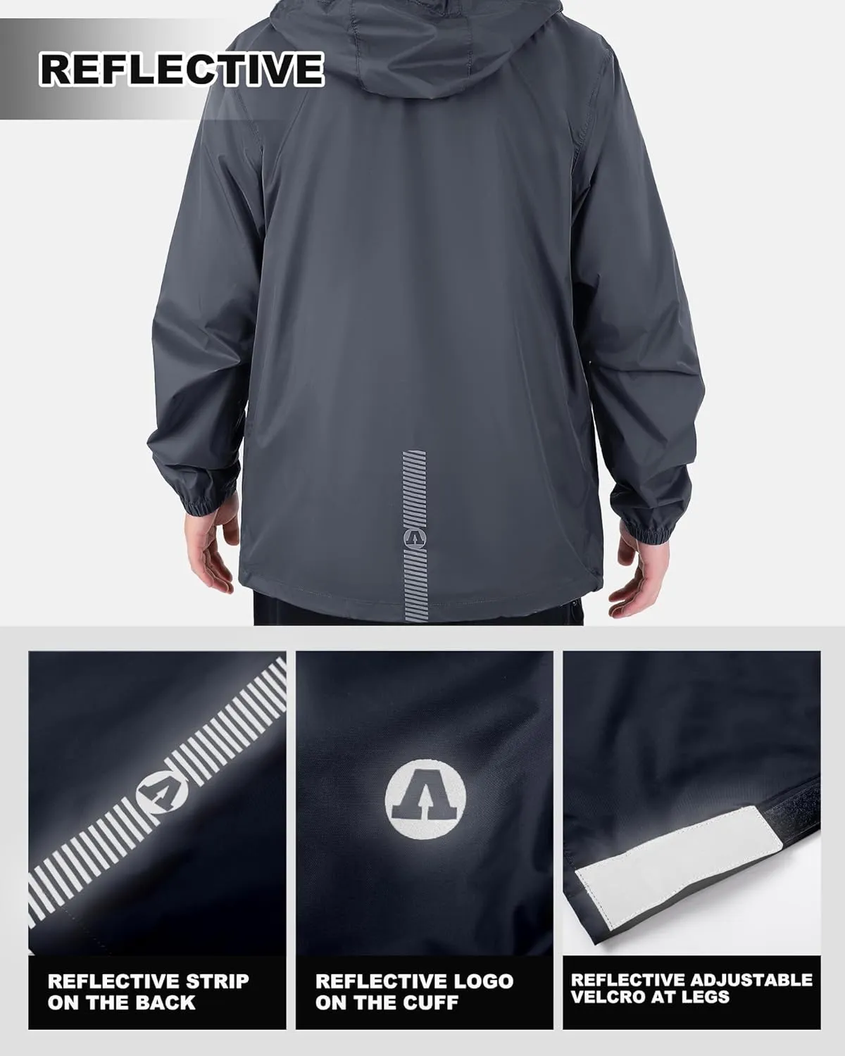 Outdoor Ventures Packable Rain Suit for Men Lightweight Waterproof Breathable Rain Gear for golf Rain Jacket Pants