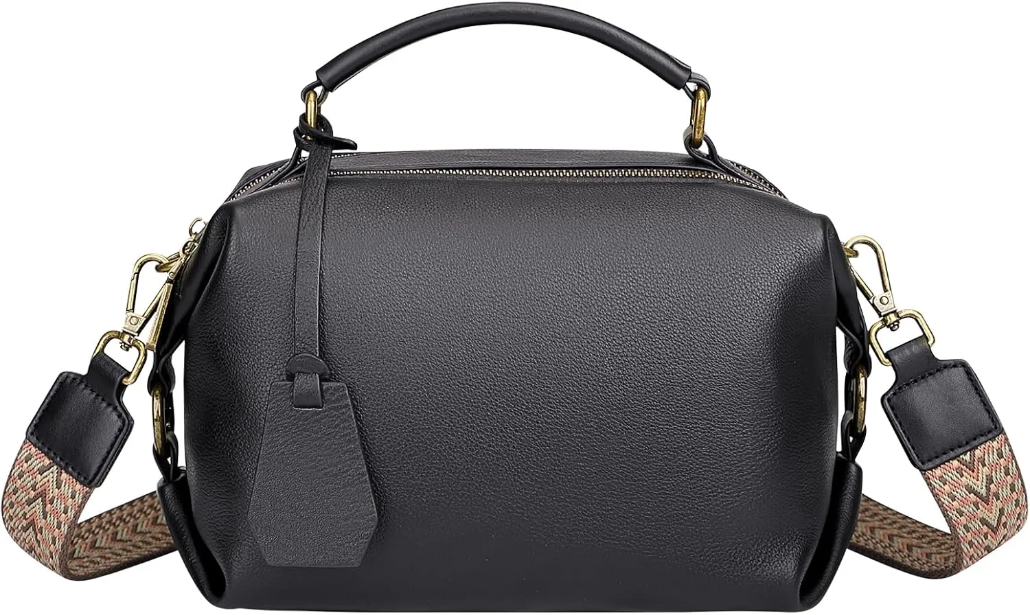 Over Earth Genuine Leather Crossbody Bags for Women Casual Small Cross Body Purses with Guitar Strap