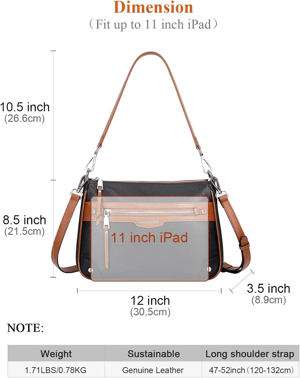 Over Earth Leather Crossbody Bags for Women Small Hobo Purses Ladies Shoulder Bag