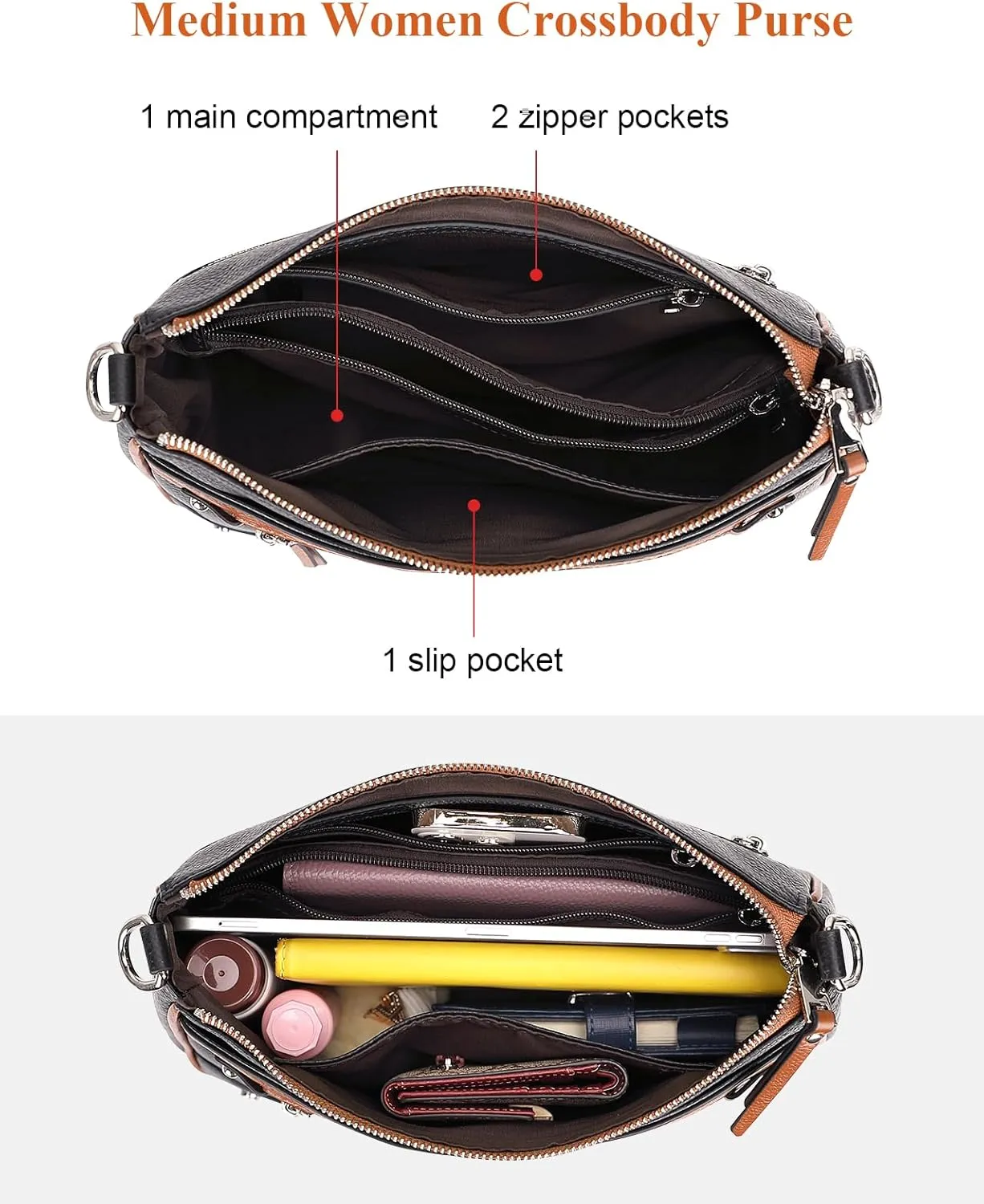 Over Earth Leather Crossbody Bags for Women Small Hobo Purses Ladies Shoulder Bag