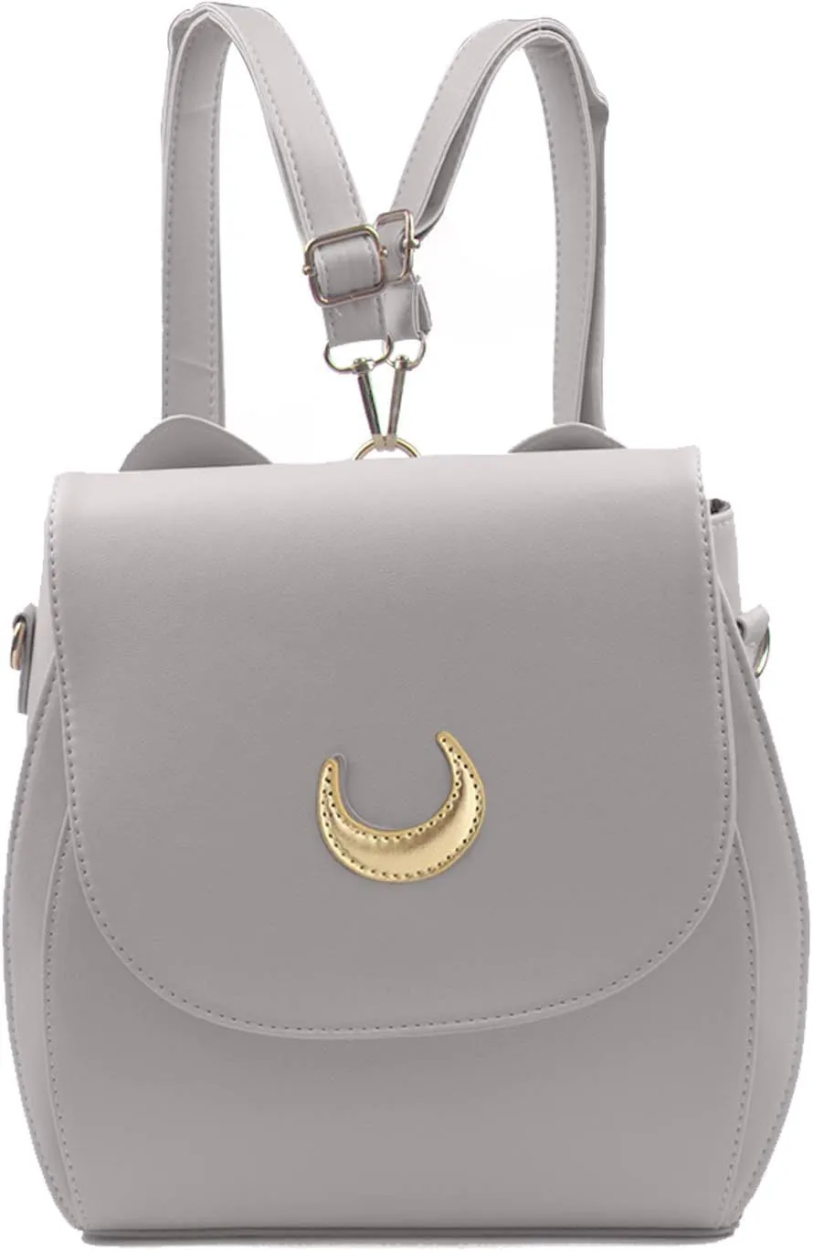 Oweisong Women Moon Sailor Purses and Handbags Cute Cat Anime Backpack Fashion Sparkling Satchel Tote Shoulder Bag