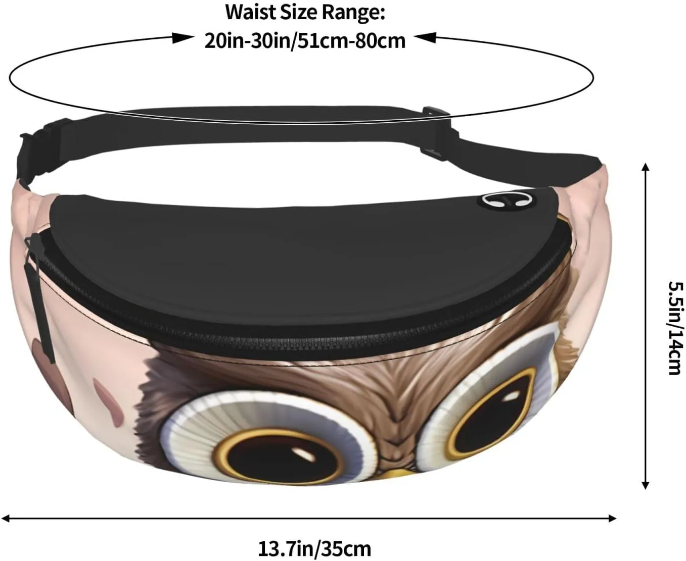 Owl Lover Fanny Pack for Women Men Waist Bag Waterproof Belt Bag with Adjustable Strap