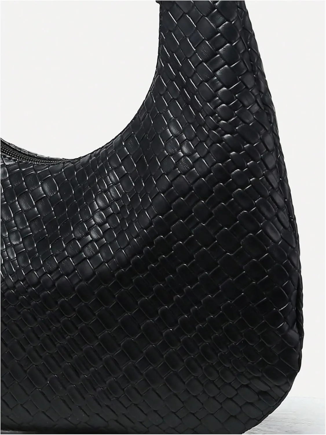 OYOANGLE Women's Woven Leather Handbag Vintage Top Handle Shoulder Bags Textured Hobo Bag