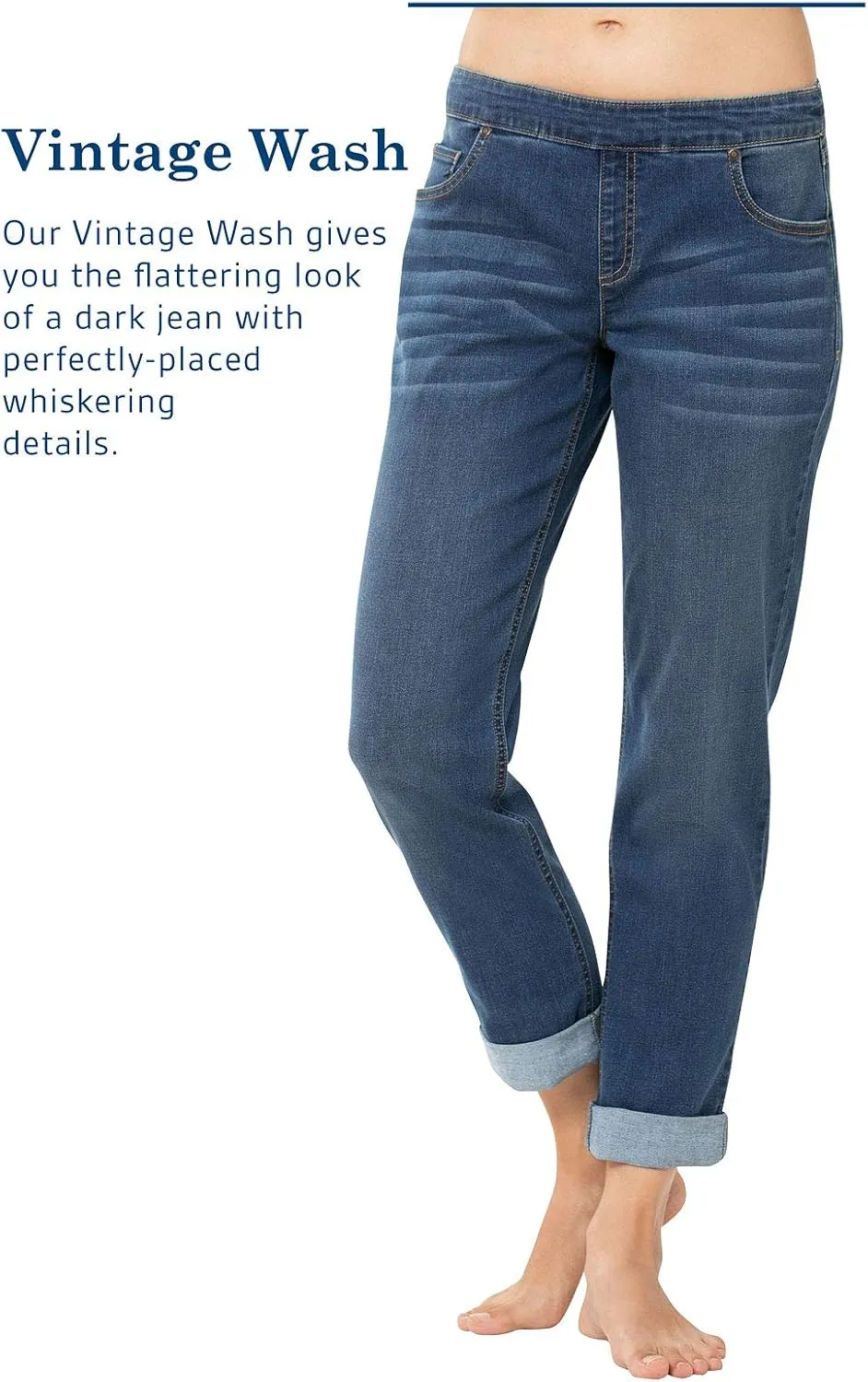 PajamaJeans Boyfriend Jeans for Women - Elastic Waist Jeans