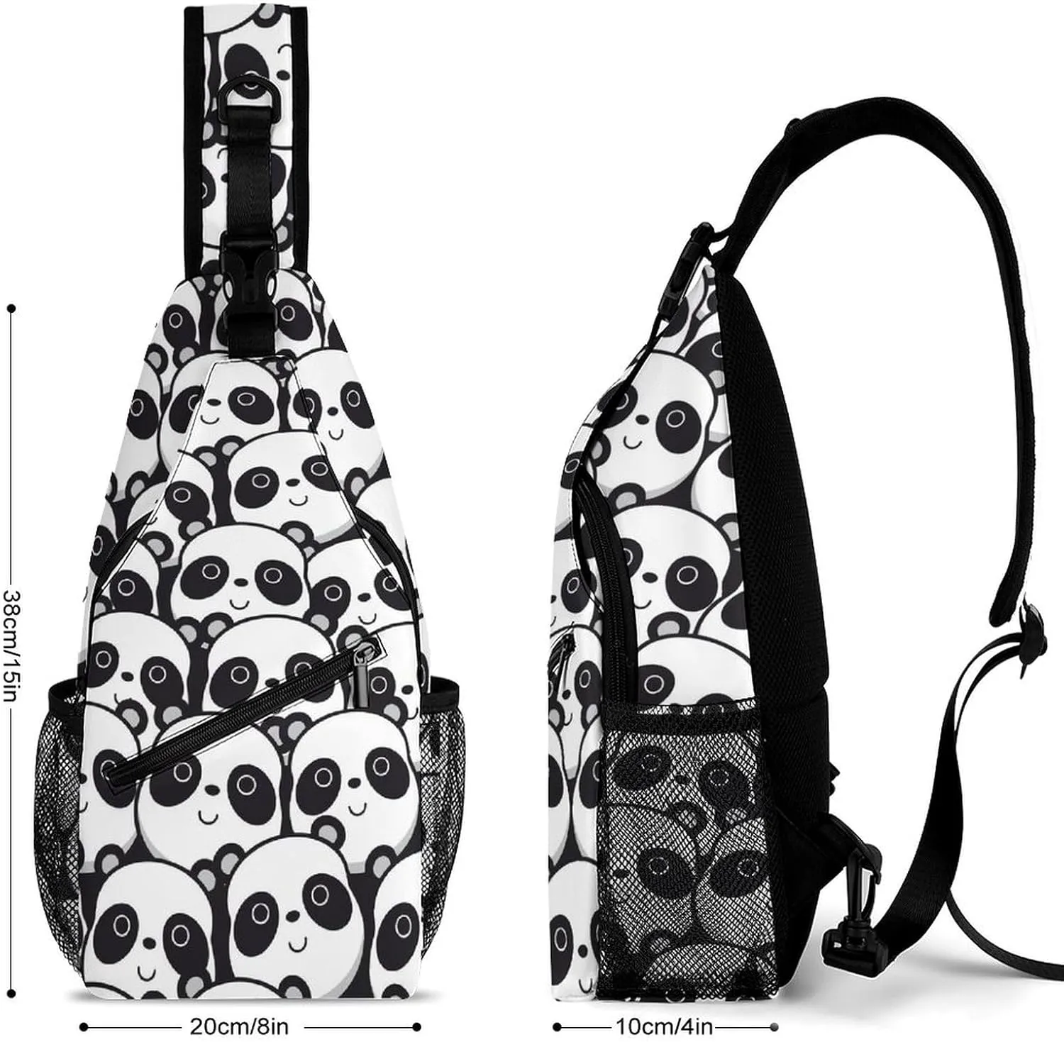 Panda-face Crossbody Backpack For Men Women, Chest Bag Shoulder Bag, Travel Daypack Sling Backpack