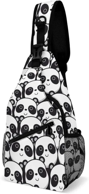 Panda-face Crossbody Backpack For Men Women, Chest Bag Shoulder Bag, Travel Daypack Sling Backpack