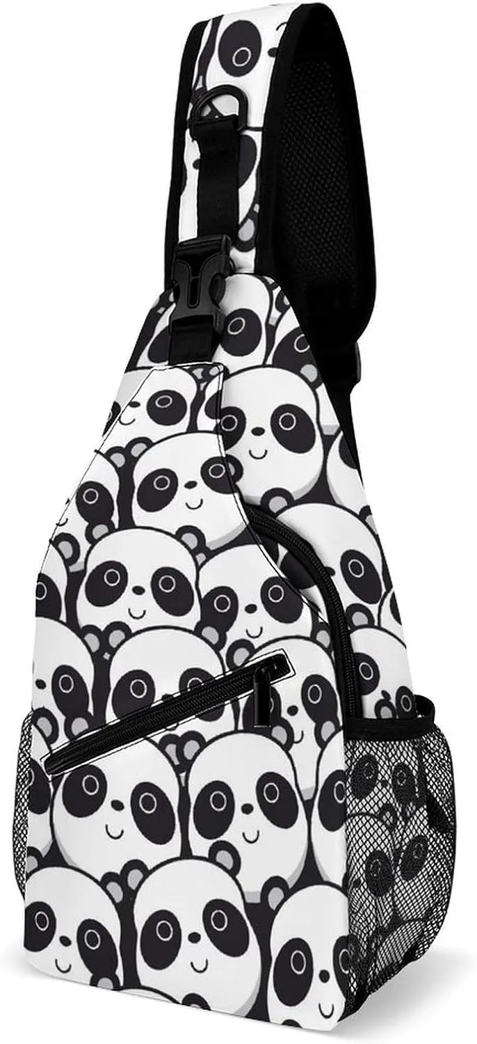Panda-face Crossbody Backpack For Men Women, Chest Bag Shoulder Bag, Travel Daypack Sling Backpack