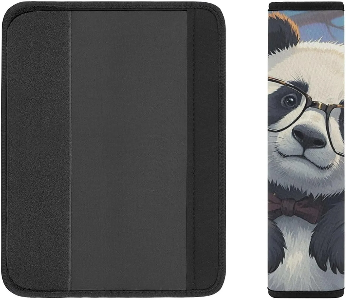 Panda with A Tilted Head Auto Seat Belt Cover 2PCS Universal Car Seat Belt Shoulder Protector Pad, Protect Your Shoulders and Neck for Car Seat Belt, Shoulder Bag, Backpack